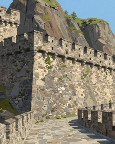 AI-generated illustration of Bellinzona Castles (UNESCO-listed)