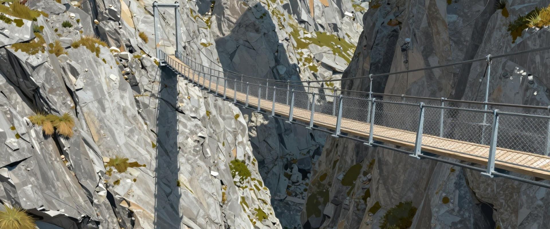 AI-generated illustration of Bietschtal Bridge Adventure Course