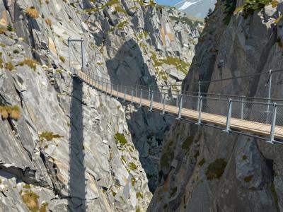 AI-generated illustration of Bietschtal Bridge Adventure Course