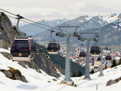 AI-generated illustration of Brambrüesch Mountain (cableway)