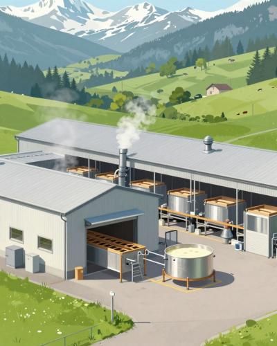 AI-generated illustration of Cheese Factories Of Montreux