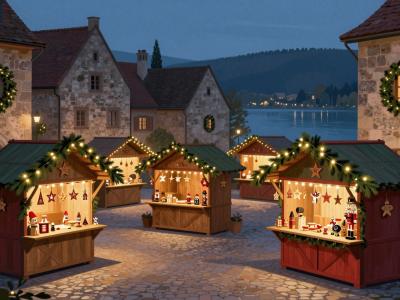 AI-generated illustration of Christkindlmarkt Rapperswil