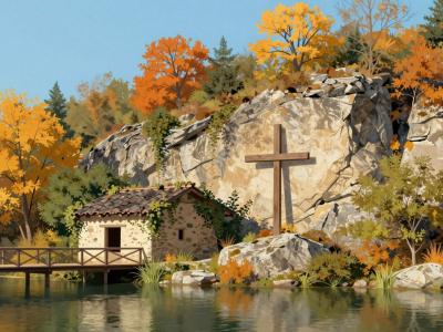 AI-generated illustration of Ermitage Arlesheim Landscape Garden