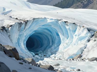 AI-generated illustration of Gletschergrotte (Glacier Cave)