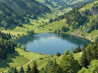 AI-generated illustration of Hiking Routes In Ägerisee
