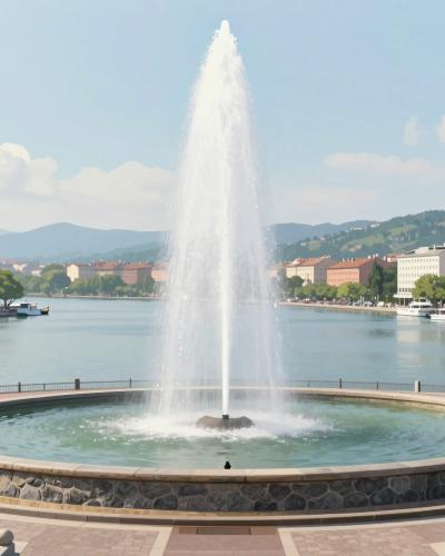 AI-generated illustration of Jet d’Eau (Geneva Water Fountain)