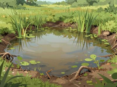 AI-generated illustration of Klingenthal-Lachmatt Amphibian Spawning Site