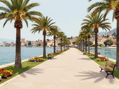 AI-generated illustration of Lake Riviera Promenade In Rapperswil-Jona