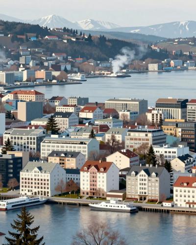 AI-generated illustration of Lake Zurich Shore (Rapperswil-Jona)