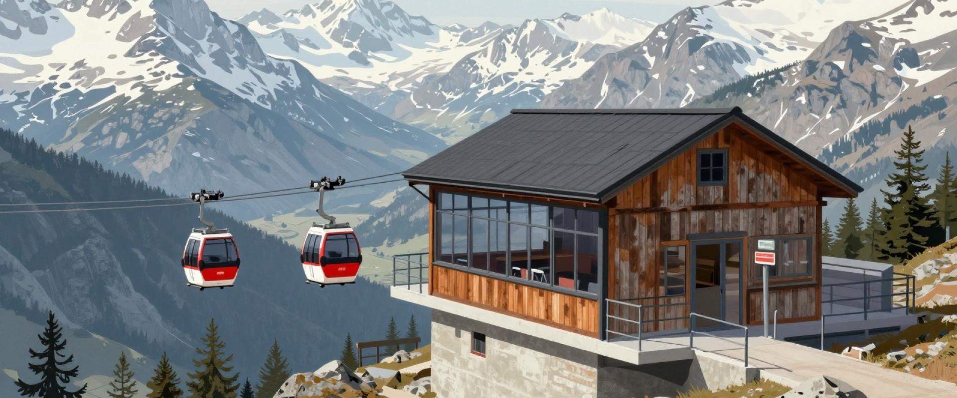 AI-generated illustration of Obergschwend–Ribi Burggeist Cable Car
