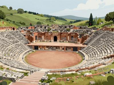 AI-generated illustration of Roman Theatre Of Augusta Raurica