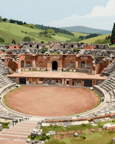 AI-generated illustration of Roman Theatre Of Augusta Raurica