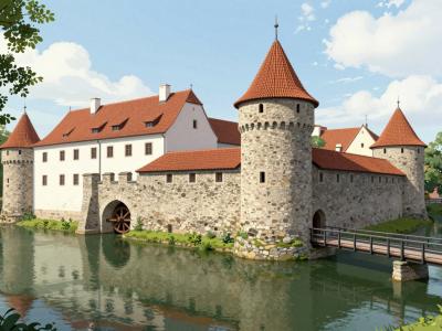 AI-generated illustration of Schloss Hallwyl