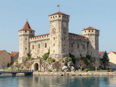 AI-generated illustration of Schloss Rapperswil