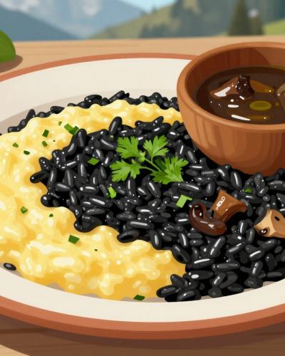 AI-generated illustration of Ticinese Cuisine In Lugano