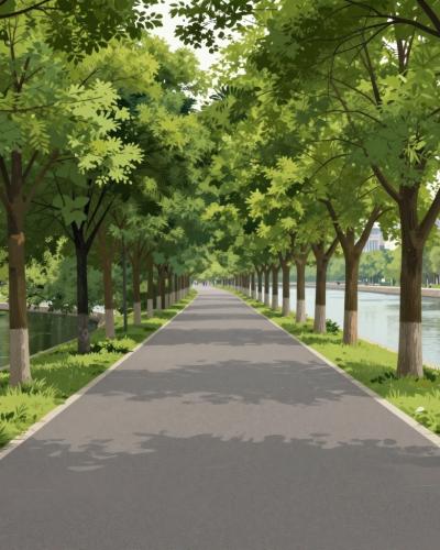 AI-generated illustration of Wiesendamm Promenade