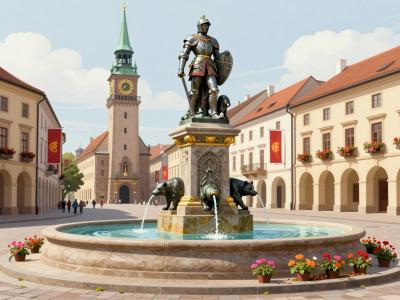 AI-generated illustration of Zähringen Fountain