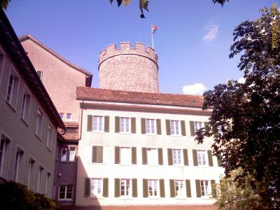 The round tower and castle of Regensberg