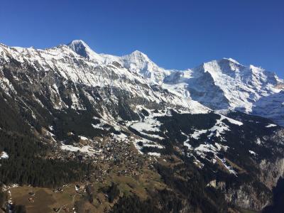 The village of Wengen below the Eiger, Mönch and Jungfrau