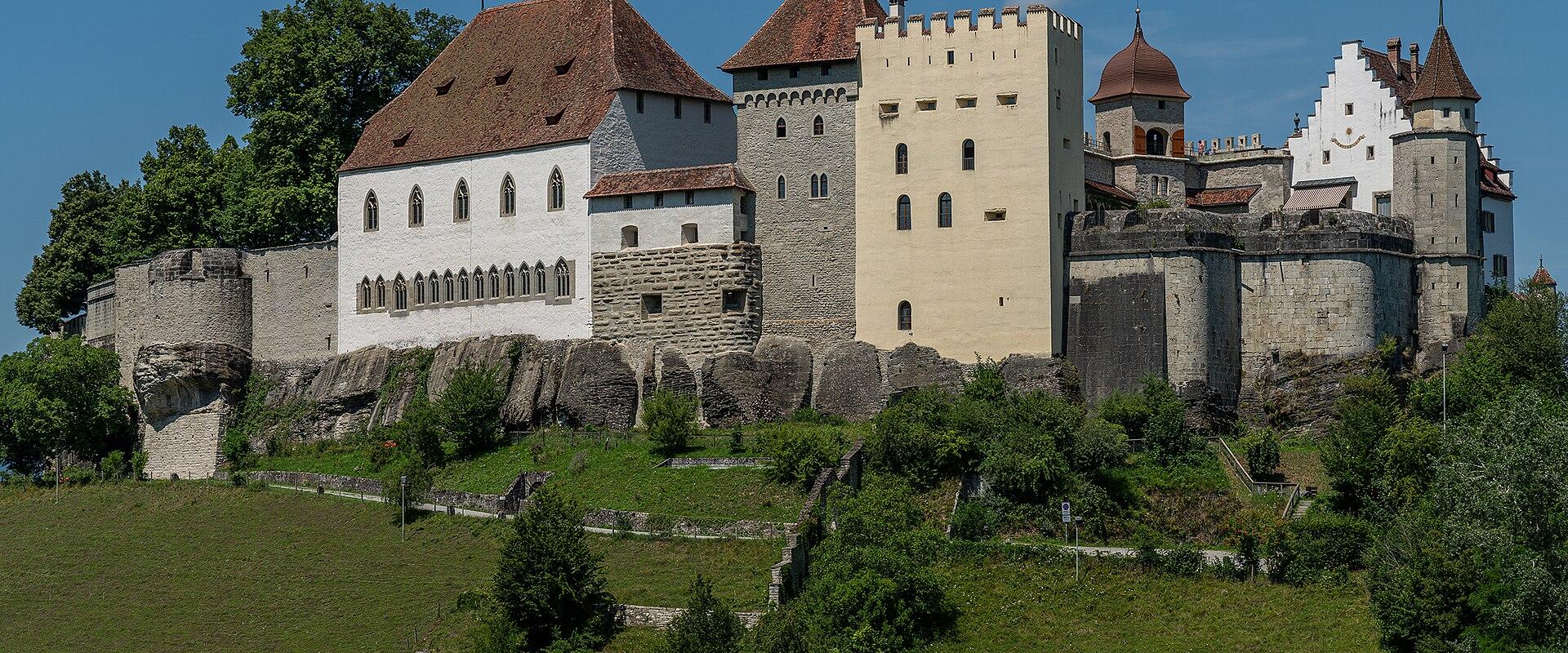 Lenzburg Castle on its hilltop in the canton of Aargau