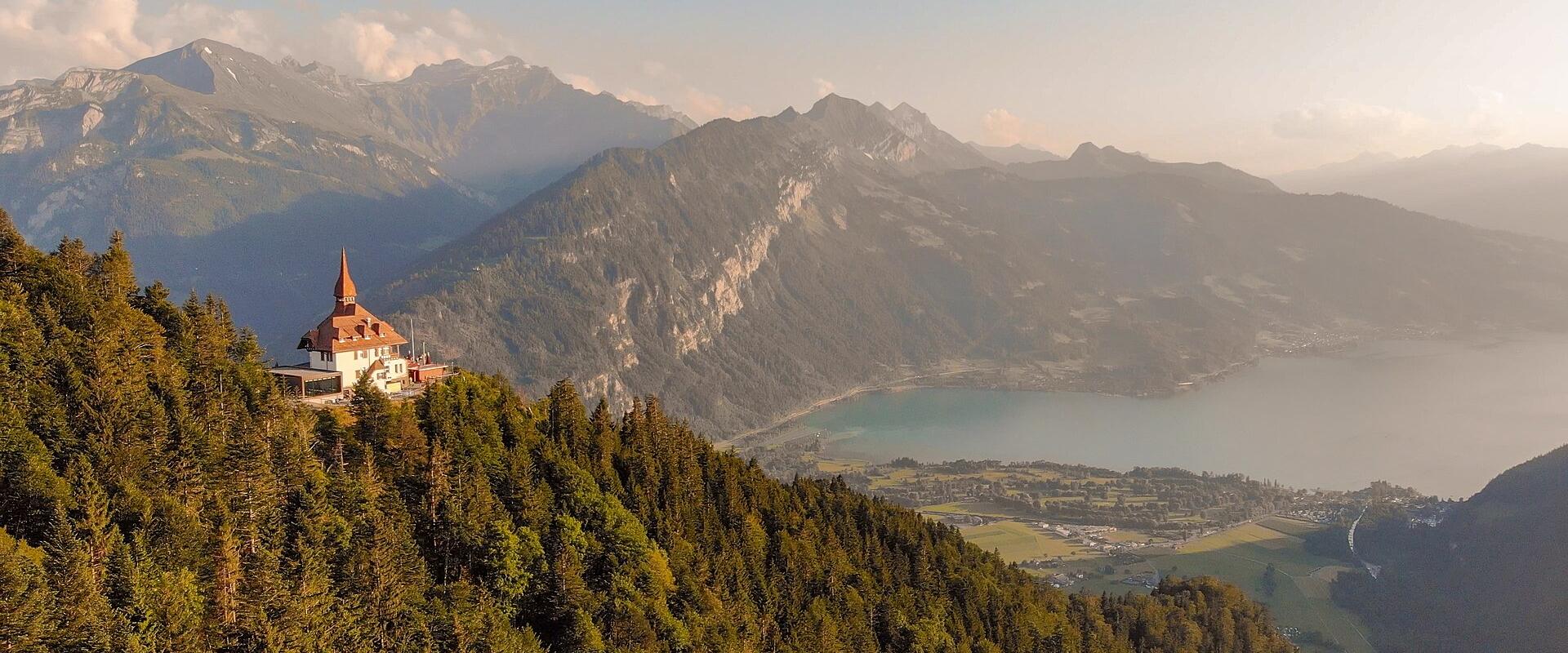 The Harder Kulm lookout above Interlaken and Lake Thun