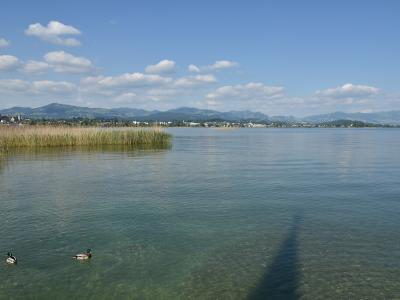 Ansicht auf Rapperswil-Jona über den Obersee vom Fischerhafen in Hurden 2015-05-27 16-56-57