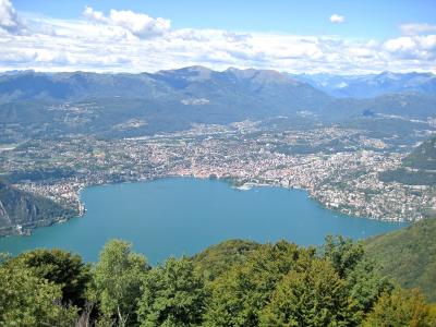 Lugano and its lake seen from Monte Sighignola