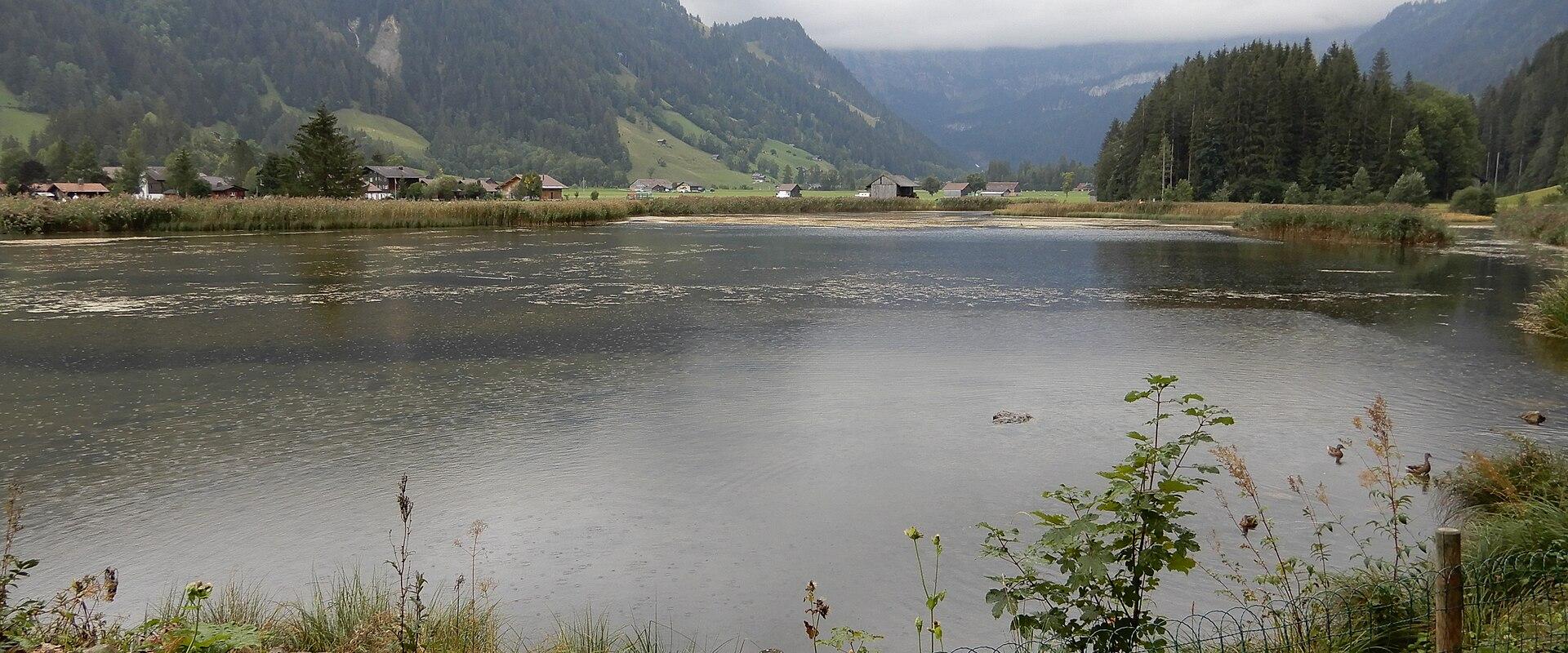 The Lenkersee lake in the Simmental valley at Lenk