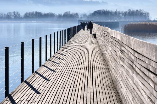 Wooden Bridge From Rapperswil To Hurden