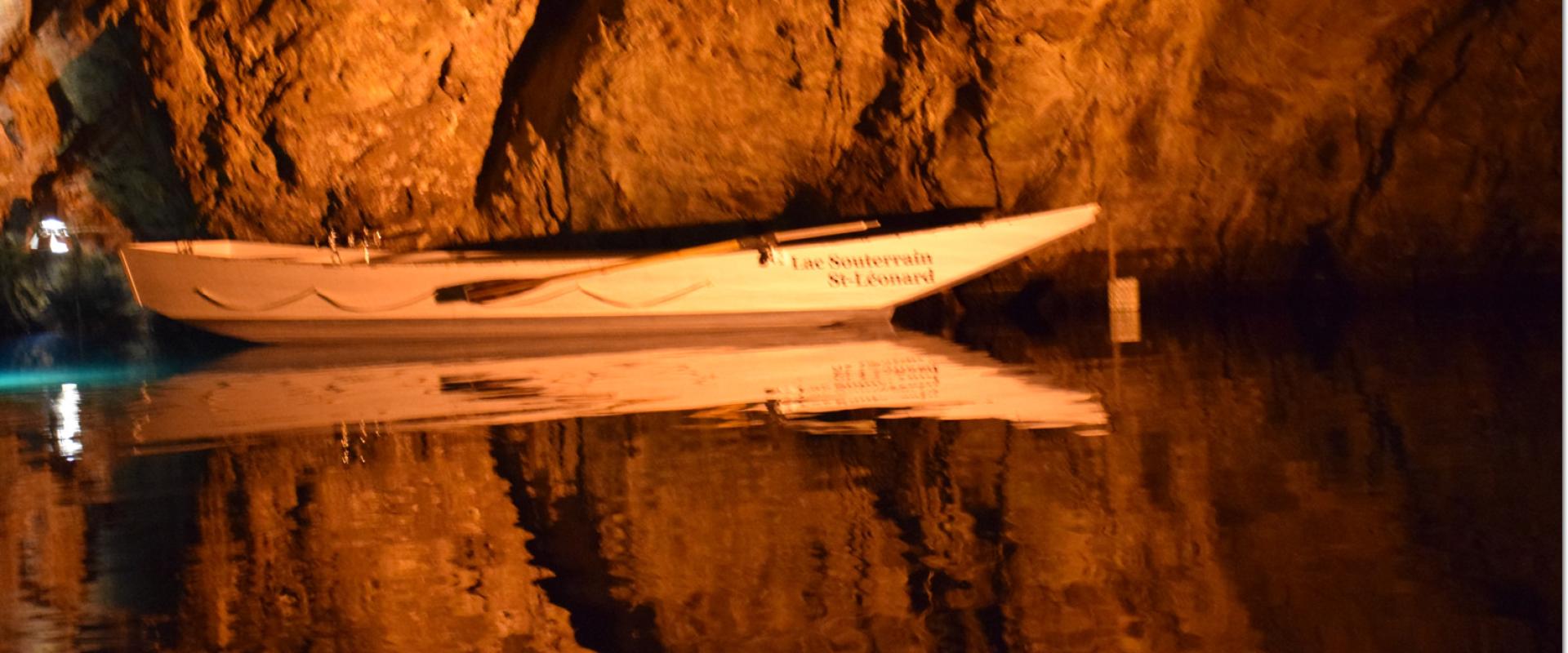 Boat on the underground Lake of St. Léonard