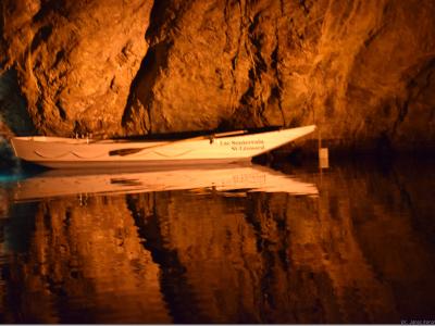Boat on the underground Lake of St. Léonard
