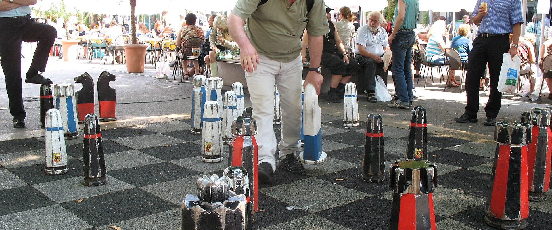 The giant chess boards on Bärenplatz, Bern