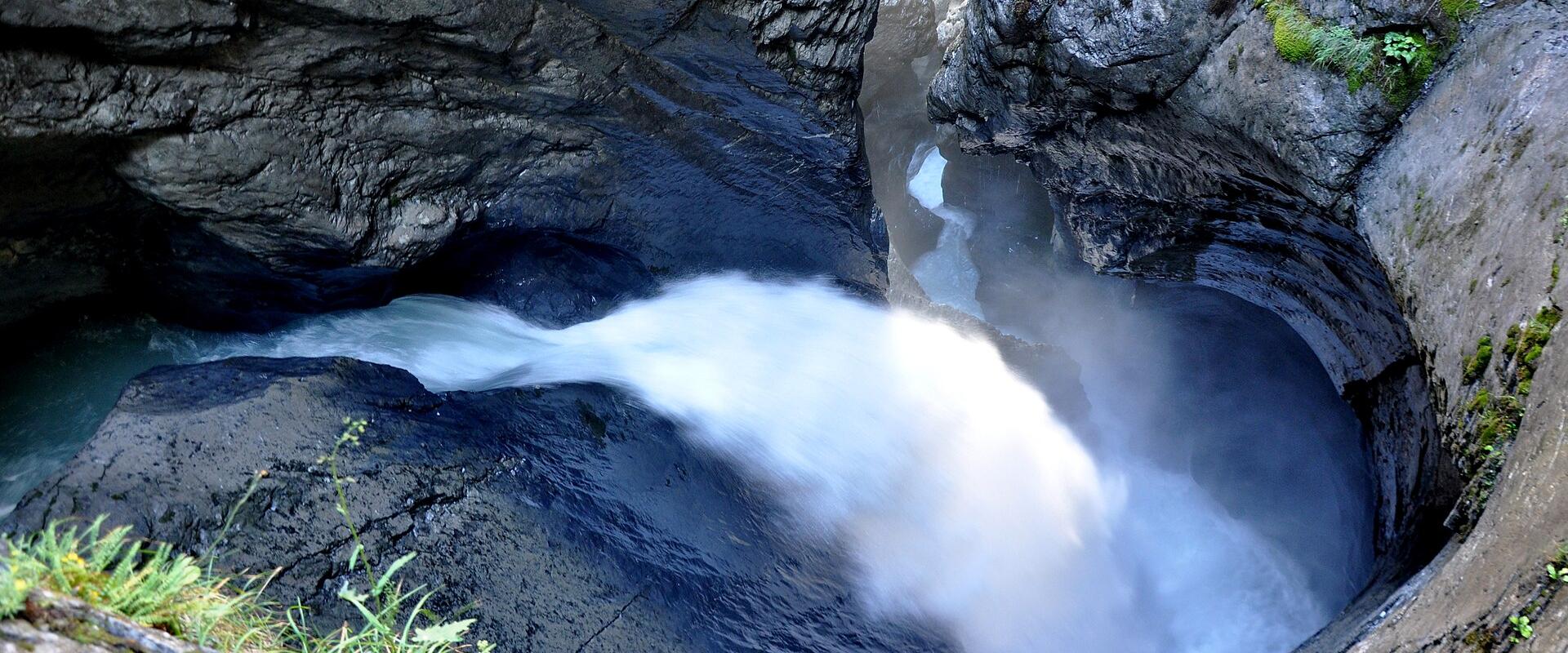 Glacier water thundering through the Trümmelbach Falls gorge