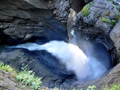 Glacier water thundering through the Trümmelbach Falls gorge