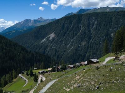 The Walser village of Monstein in its valley above Davos