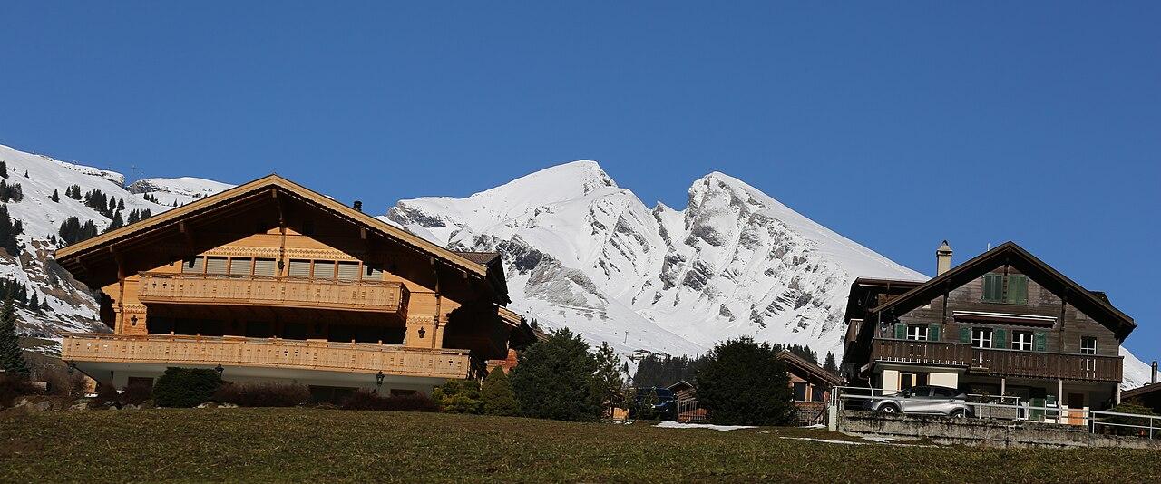 Chalets in Grindelwald in winter