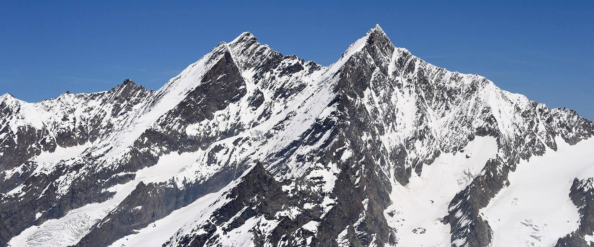 The Täschhorn and the Dom, the highest peak entirely in Switzerland