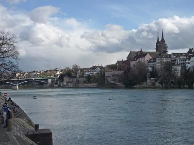 Basel Minster above the Rhine and the old town of Grossbasel