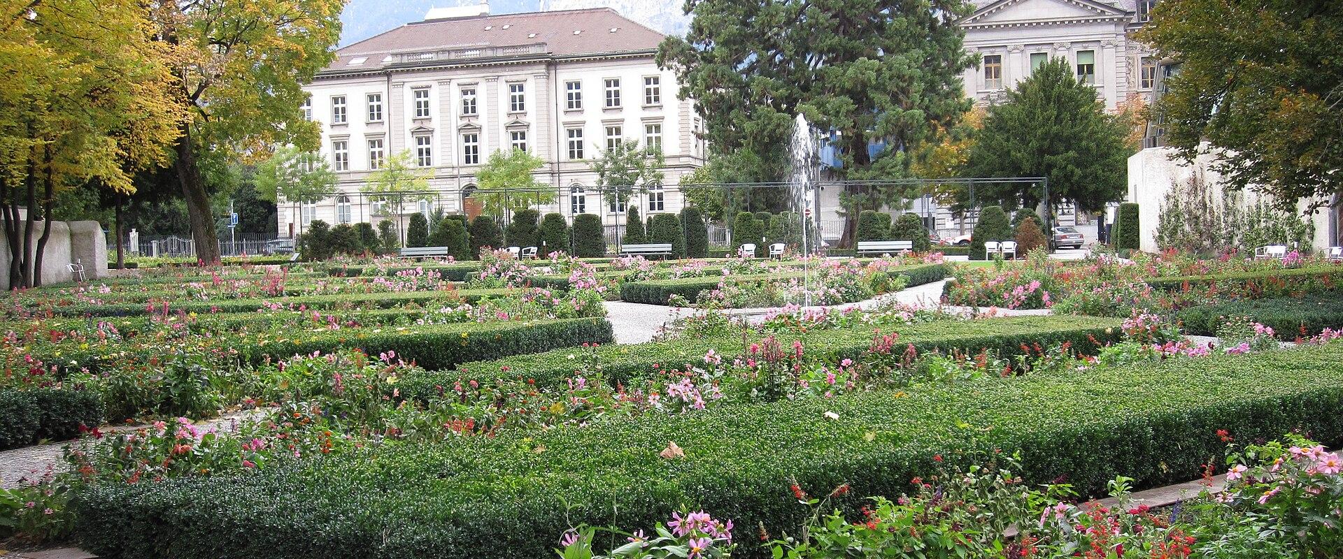The formal garden of Fontanapark in Chur