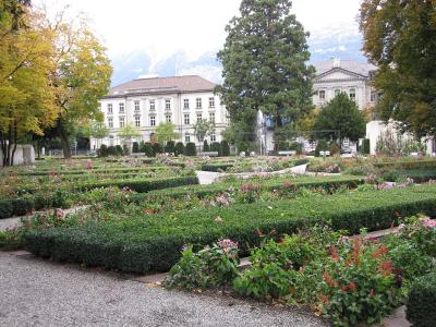 The formal garden of Fontanapark in Chur