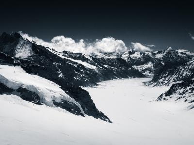 The Aletsch Glacier and surrounding peaks seen from the Jungfraujoch