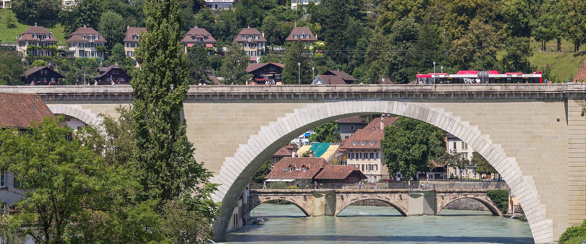 The Nydeggbrücke arching over the Aare in Bern's old town