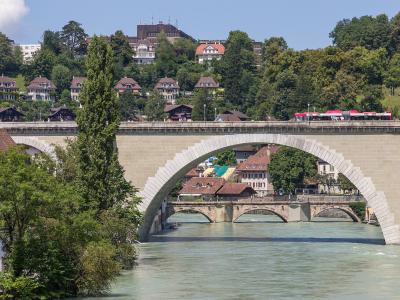 The Nydeggbrücke arching over the Aare in Bern's old town