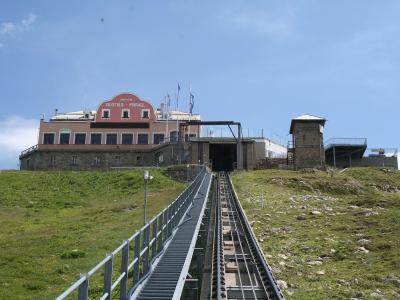 The historic hotel and funicular station on Muottas Muragl