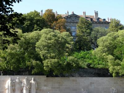 The Reformation Wall beneath the old town ramparts in Geneva's Parc des Bastions