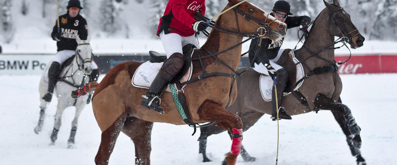 Snow polo on the frozen lake at St. Moritz