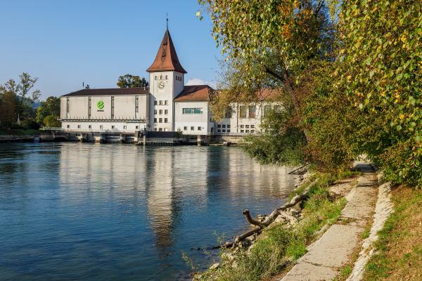 River Aare Banks In Aarau