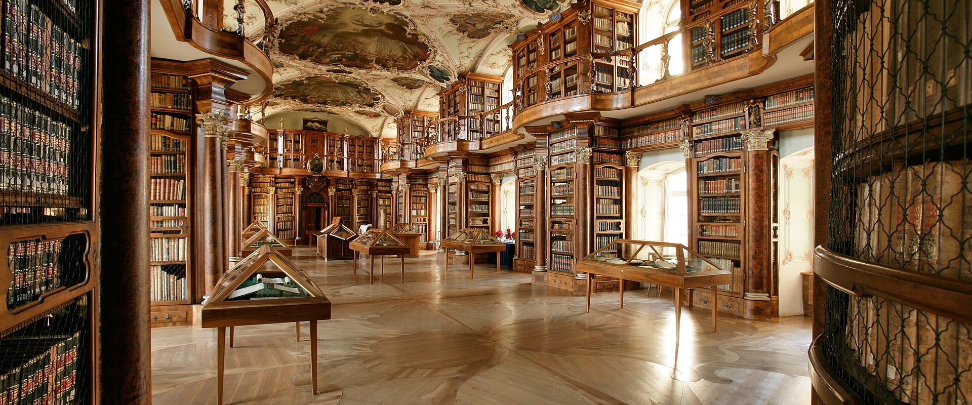 The Baroque hall of the Abbey Library of St. Gallen