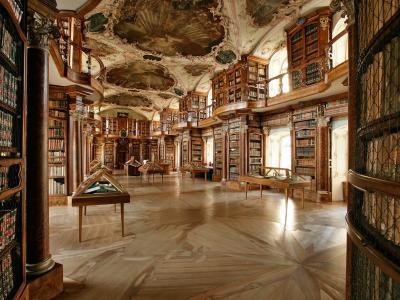 The Baroque hall of the Abbey Library of St. Gallen