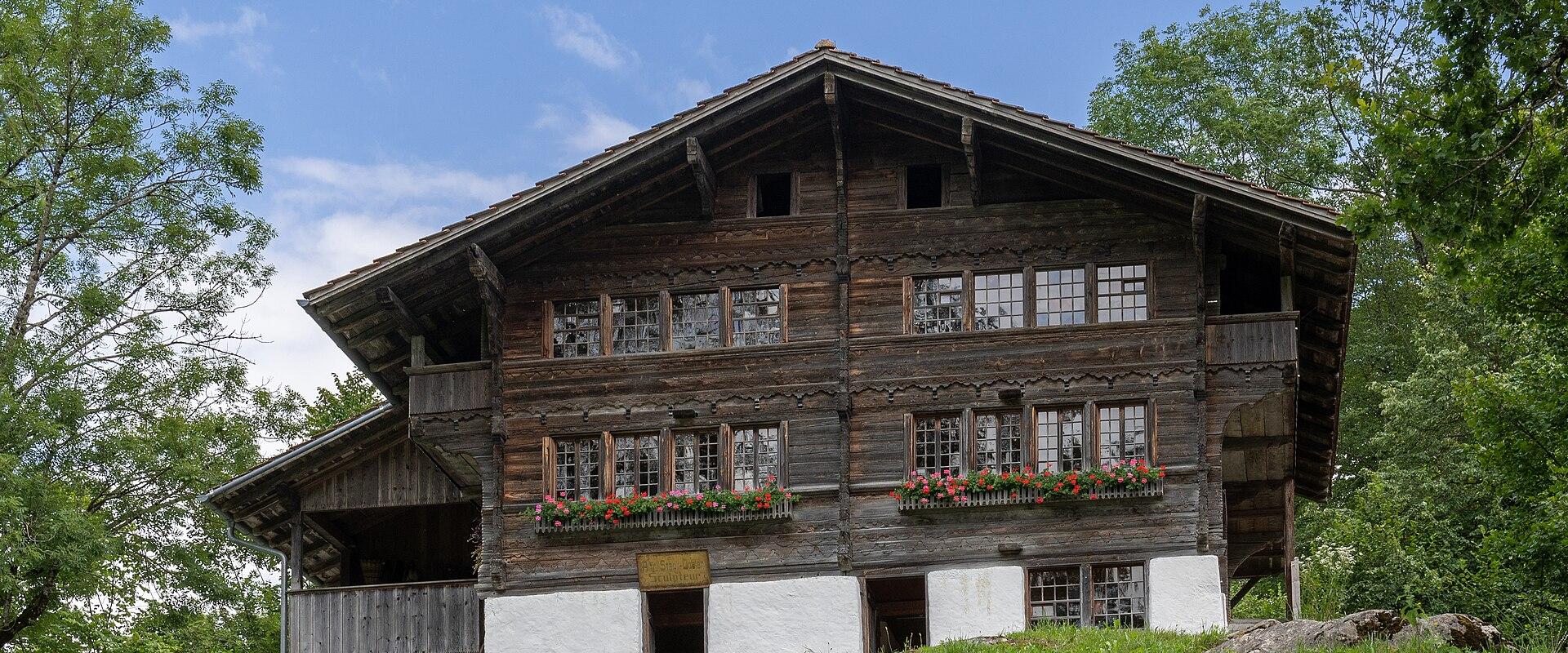 A historic chalet at the Ballenberg open-air museum in Hofstetten